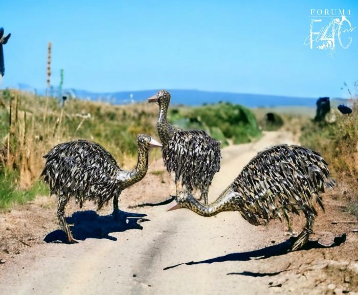 3Pc Baby Emu Chicks – Metal  |  Garden Creatures Garden Creatures Garden Creatures