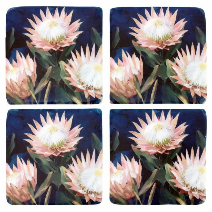 4Pc Night Proteas Resin Coaster Set  |  Coasters Coasters Coasters