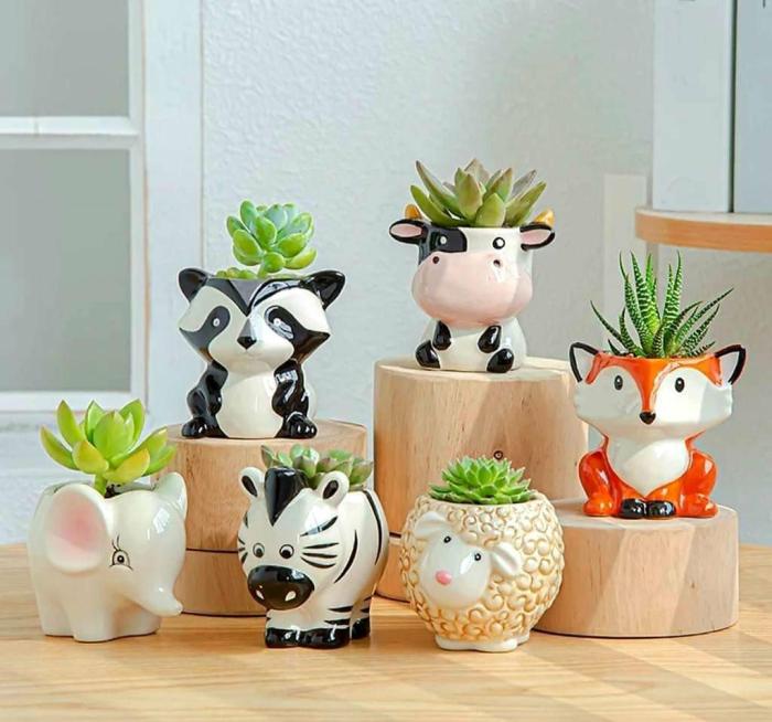 6Pc Animal Friends Pot Set  |  Planters & Vases Planters & Vases Planters & Vases