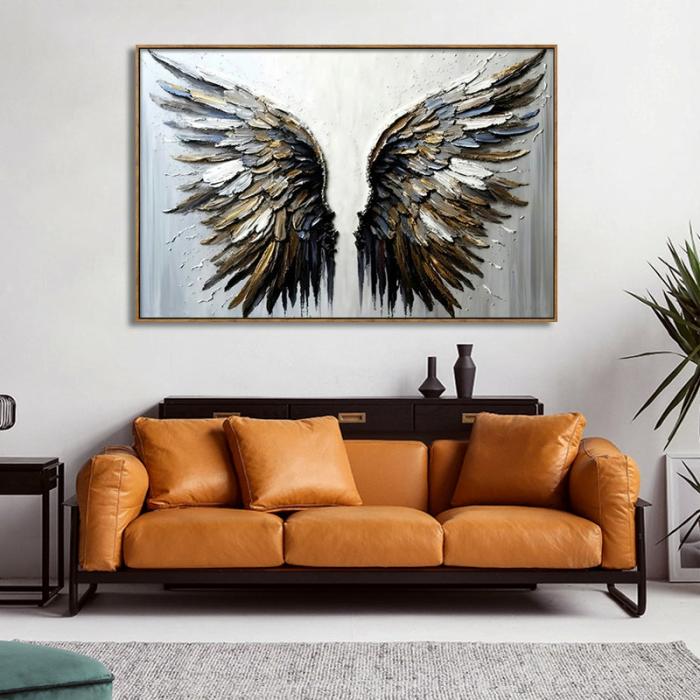 Angel Wings – Framed Brushed Canvas Wall Decor  |  Framed Wall Canvas Art Framed Wall Canvas Art Framed Wall Canvas Art