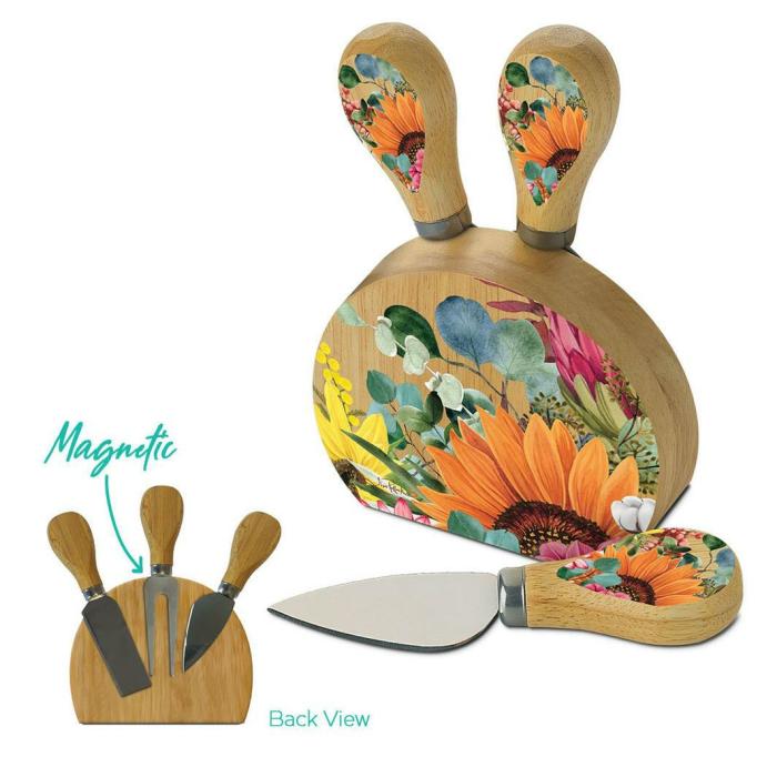 Bamboo Magnetic Cheese Knife Block – Spring Bouquet  |  Catering & Tableware Catering & Tableware Catering & Tableware