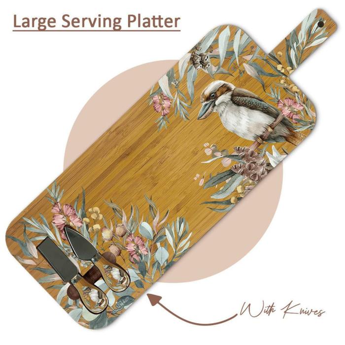 Bamboo Serving Platter – Kookaburra Bush Guardian  |  Serving Platters Catering & Tableware Catering & Tableware