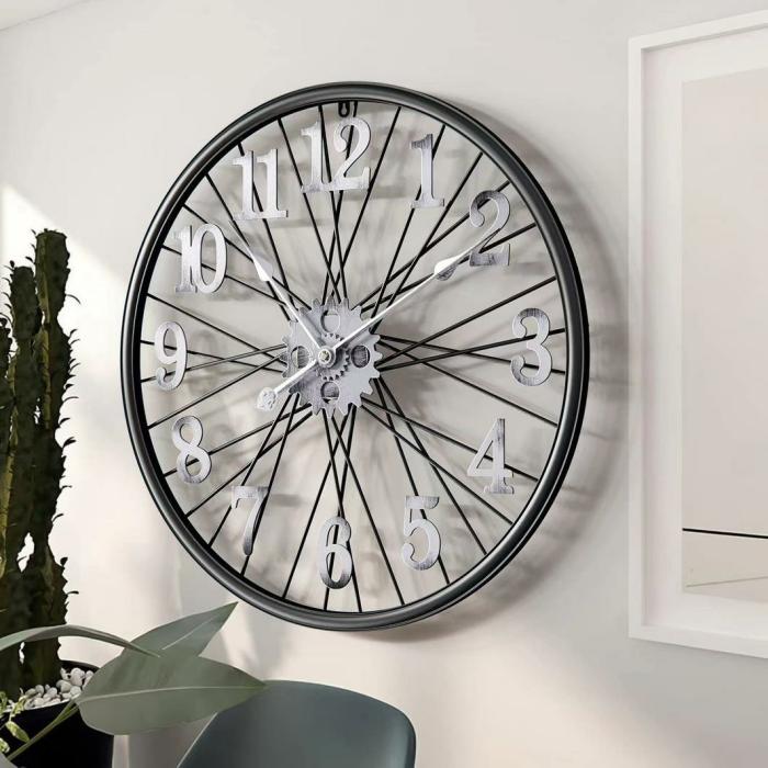 Bicycle Wheel Clock – Black  |  Clocks Clocks Clocks