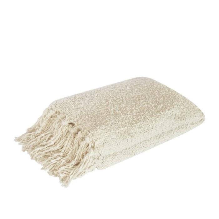 Buff Beige Soft Boucle Throw Blanket  |  Throw Blankets Homewares Throw Blankets