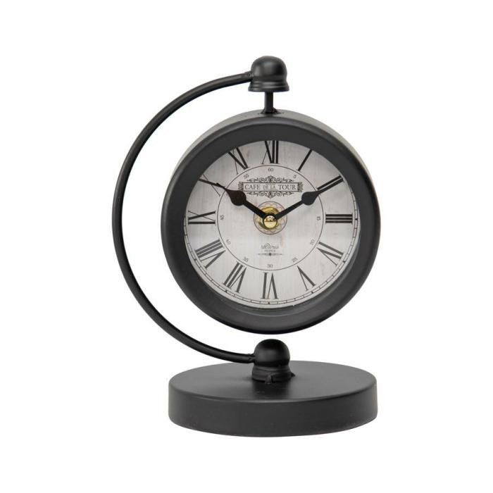 Cafe Black Crescent Table Clock  |  Clocks Clocks Clocks