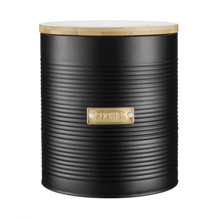 Canister – Cookie – 2.5L – Black Corrugated Metal  |  Canisters Canisters Canisters