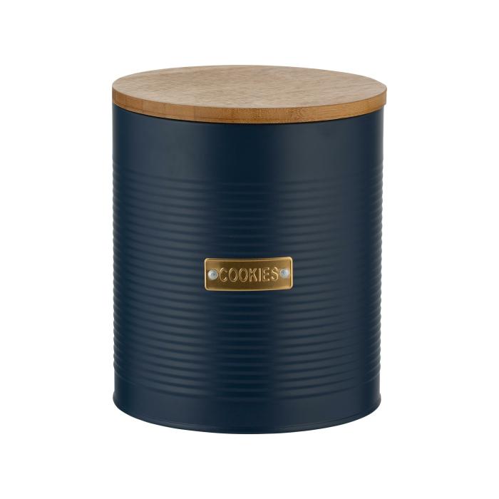 Canister – Cookie – 2.5L – Navy Corrugated Metal  |  Canisters Canisters Canisters