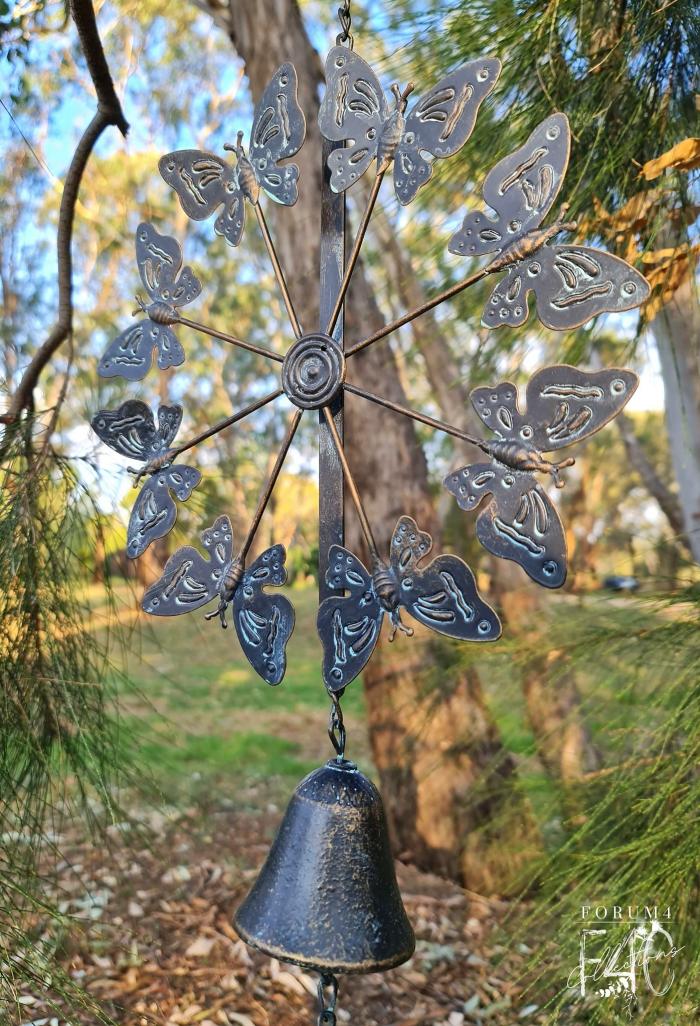 Carousel Wind Chime – Butterfly – Blue  |  Wind Chimes Garden Accessories Garden Accessories