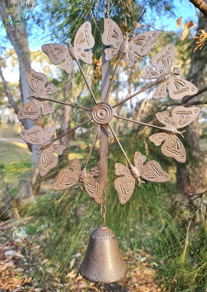 Carousel Wind Chime – Butterfly – Rust  |  Wind Chimes Garden Accessories Garden Accessories