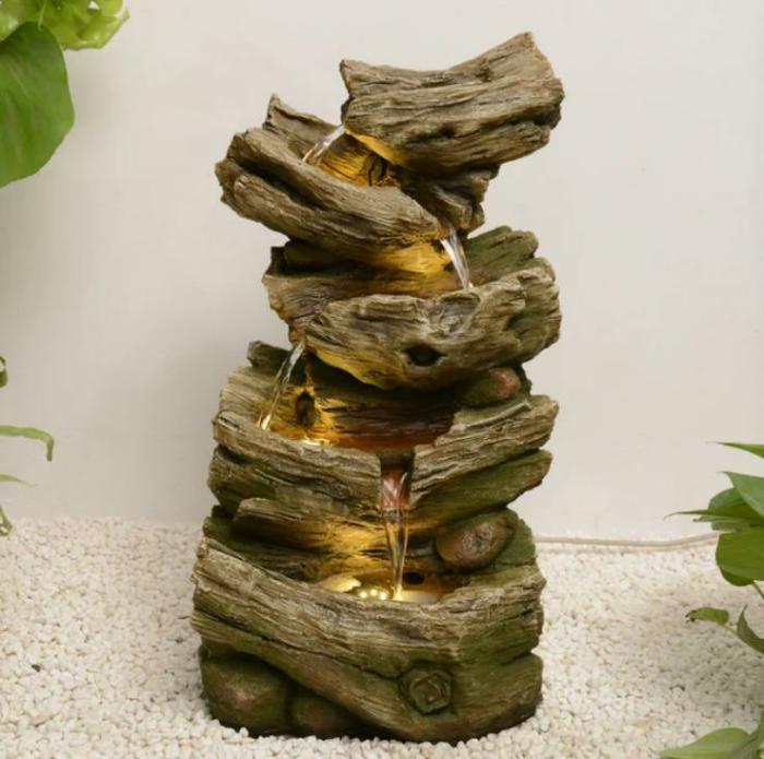 Cascading Rock Pool Water Fountain With Lights  |  Water Features Outdoor Gardenwares Water Features