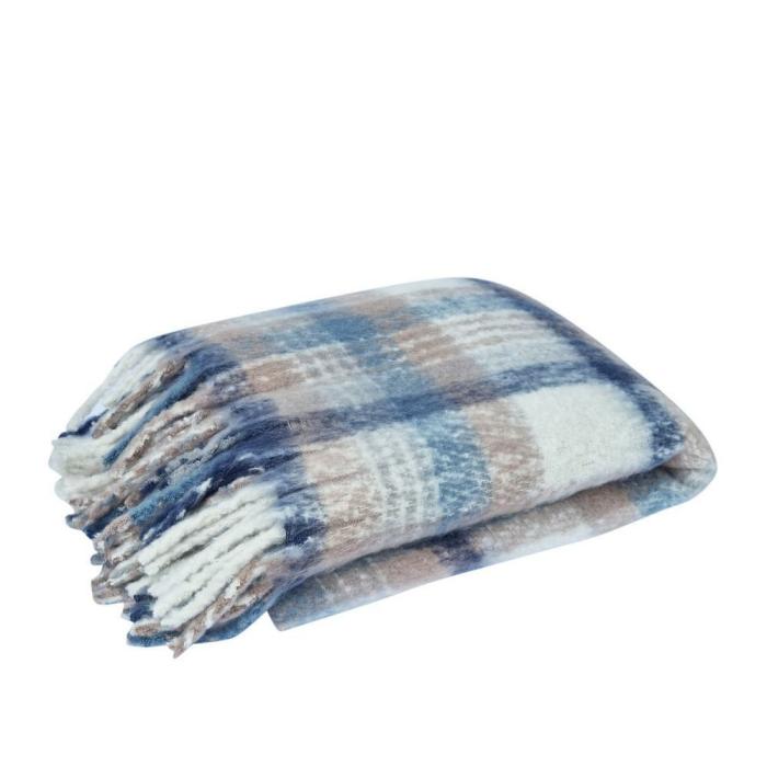 Classic Farmhouse Faux Mohair Throw Blanket – Navy  |  Throw Blankets Homewares Throw Blankets