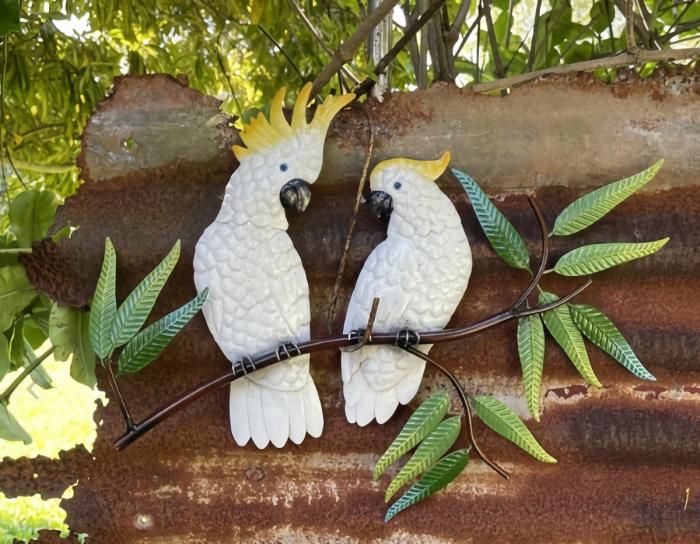 Cockatoo Mates  |  Outdoor Wall Art Garden Creatures Garden Creatures