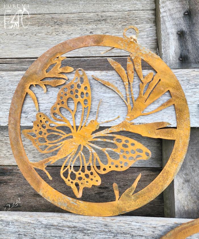 Corten Steel Rusty Single Ring Butterfly – Flying  |  Rusty Garden Items Outdoor Gardenwares Outdoor Wall Art