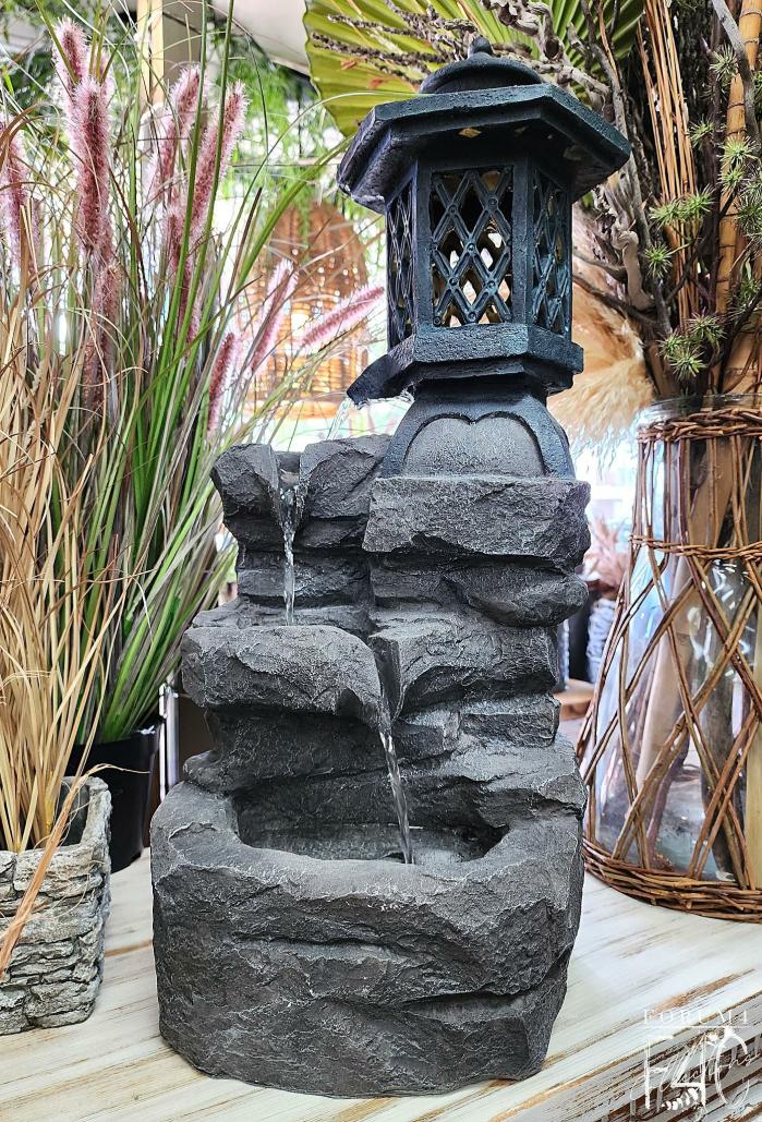 Courtyard Pagoda Lantern Water Fountain Feature  |  Water Features Outdoor Gardenwares Water Features