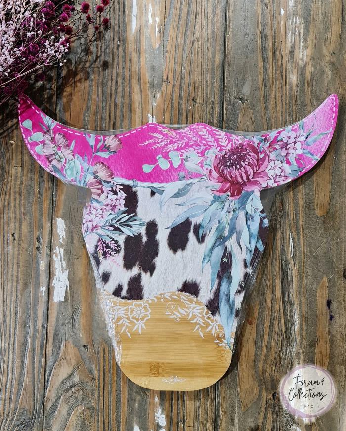 Cow Head Platter – (Wall Decor) – Pretty In Pink  |  Cow Lovers Cow Lovers Cow Lovers