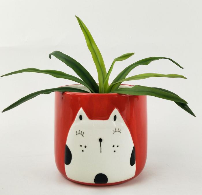 Cute Cat Planter – Red 13Cm  |  Planters & Vases Planters & Vases Planters & Vases