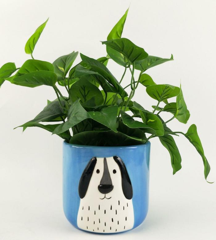 Cute Dog Planter – Blue 15Cm  |  Planters & Vases Planters & Vases Planters & Vases