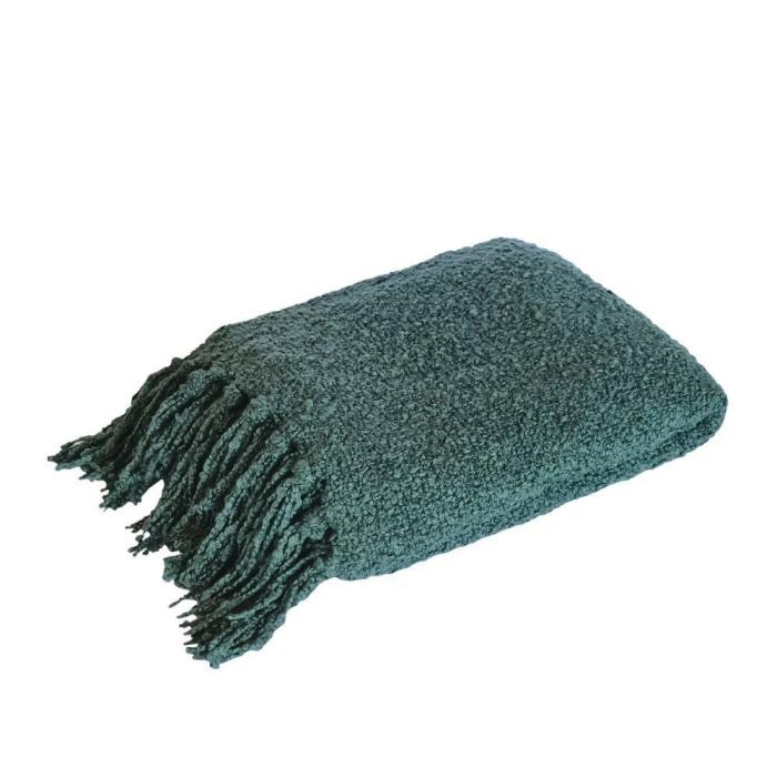 Evergreen Jade Soft Boucle Throw Blanket  |  Throw Blankets Homewares Throw Blankets