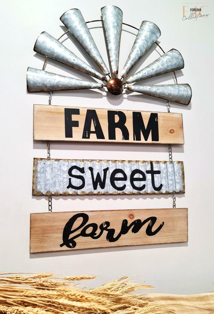 Farm Sweet Farm Windmill Wall Decor  |  Quote Wall Plaques Homewares Quote Wall Plaques