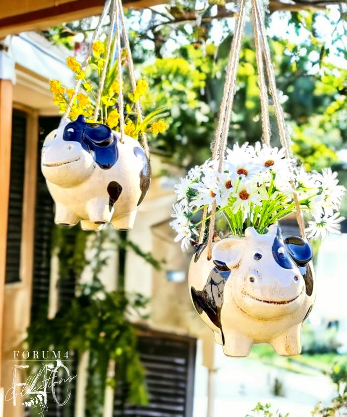 Flying Black & White Cow Planter  |  Planters & Vases Planters & Vases Planters & Vases