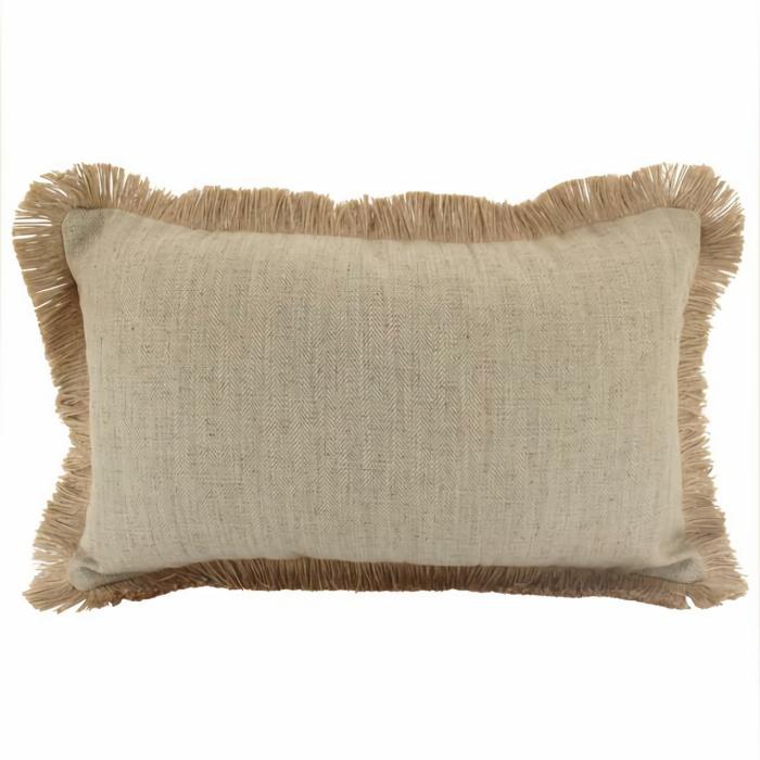 Fringed Border Latte Cushion 30 X 50  |  Cushions Cushions Cushions