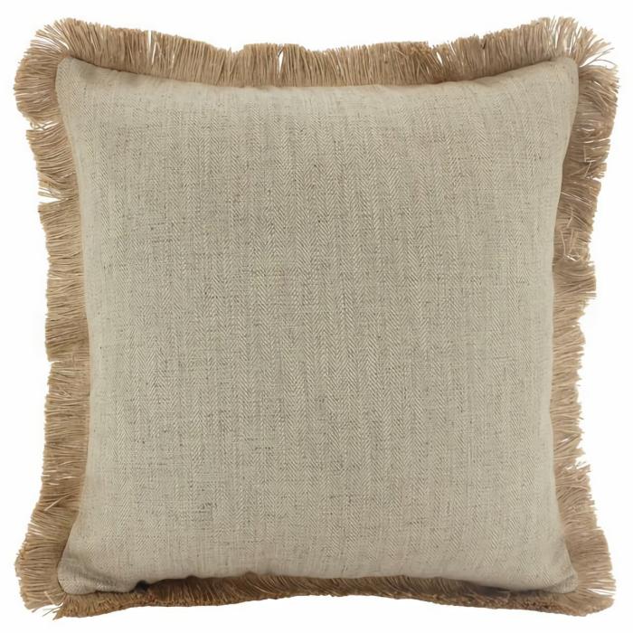 Fringed Border Latte Cushion  |  Cushions Cushions Cushions