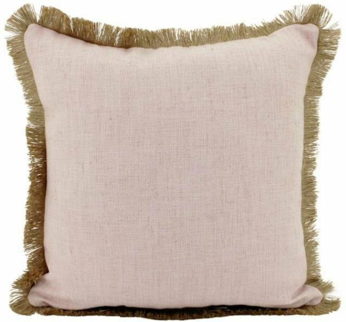 Fringed Cushion In Dusty Pink  |  Cushions Cushions Cushions