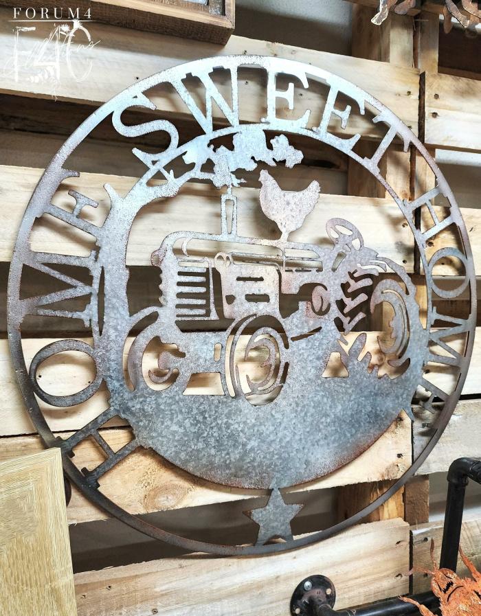 Galvanized Farm Tractor Home Sweet Home Wall Decor  |  Quote Wall Plaques Homewares Quote Wall Plaques