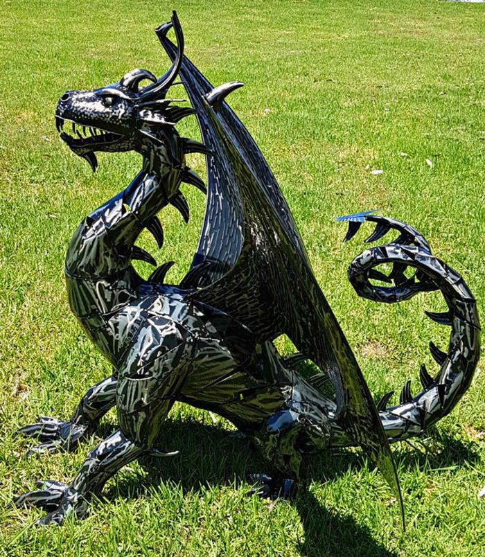 Game Of Thrones Metal Dragon 1.2 X 1.3M  |  Metal Decor Garden Creatures Garden Creatures