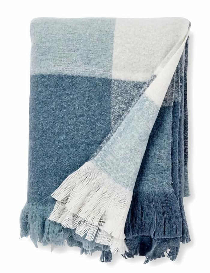 Garner Check Throw – Blue  |  Throw Blankets Homewares Throw Blankets