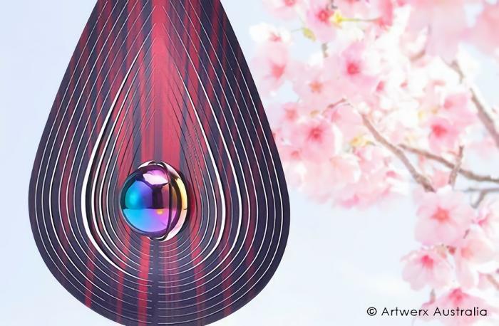 Gazing Tear Drop – Coloured – Stainless Steel Wind Whirl Spinner  |  Wind Whirl Spinners Outdoor Gardenwares Wind Whirl Spinners