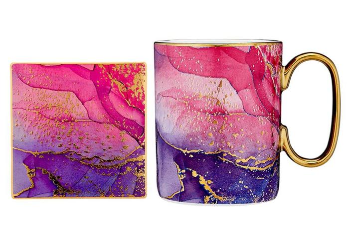 Gemstones Mug & Coaster Set – Amethyst  |  Mugs Kitchenware Mugs