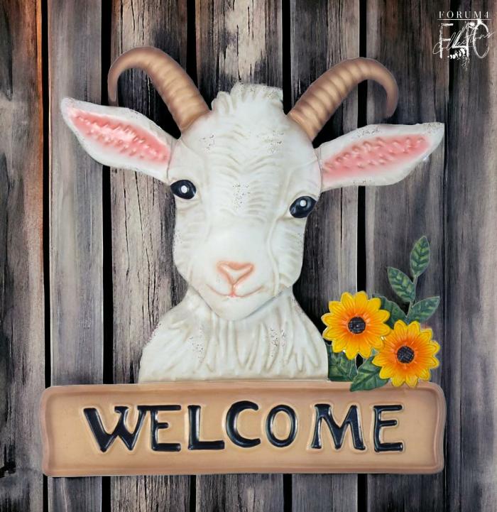 Goat Welcome Sign Wall Decor  |  Garden Creatures Garden Creatures Garden Creatures