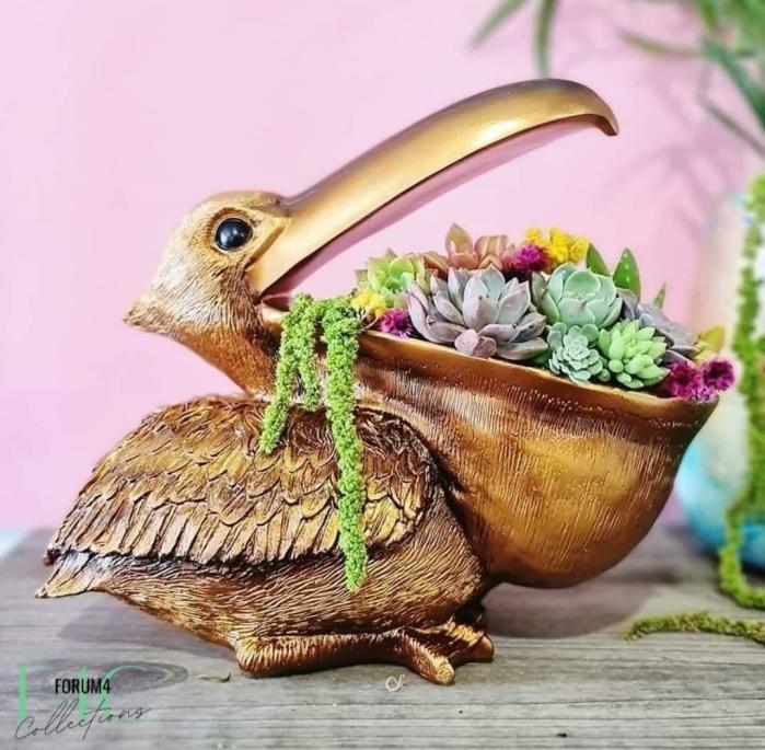 Gold Pelican Planter – Decor  |  Planters & Vases Planters & Vases