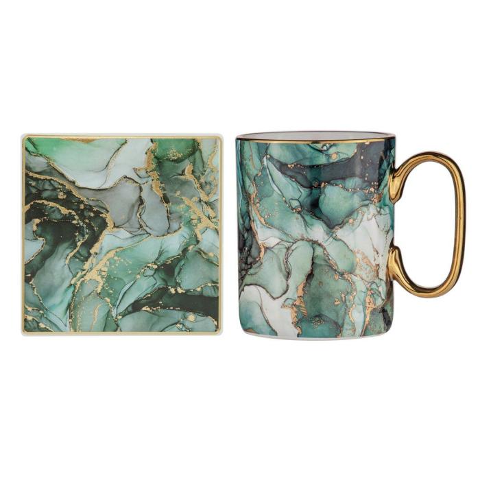 Golden Depths Mug & Coaster Set – Jade  |  Mugs Kitchenware Mugs