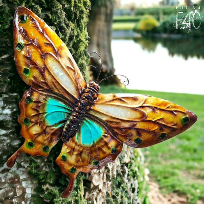 Golden Metal Butterfly Wall Decor  |  Outdoor Wall Art Garden Creatures Garden Creatures