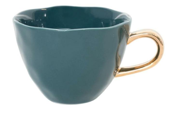 Good Morning Large Stonware Mug – Blue/ Green Teal  |  Mugs Kitchenware Mugs