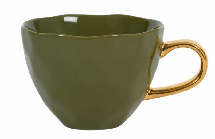 Good Morning Large Stonware Mug – Fir Green  |  Mugs Kitchenware Mugs