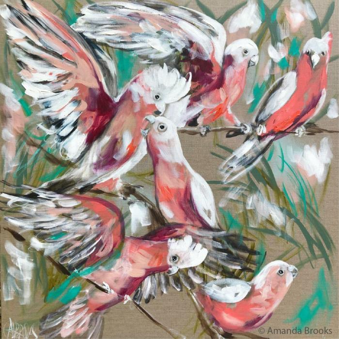 Gorgeous Galahs Coaster – Artist Lab  |  Coasters Coasters Coasters