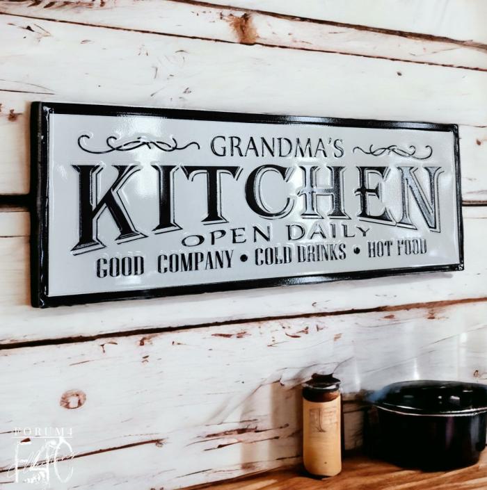 Grandmas Kitchen Enamel Wall Sign  |  Quote Wall Plaques Homewares Quote Wall Plaques