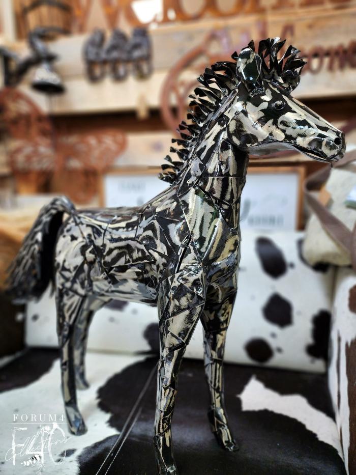 Hammered Metal Horse / Stallion  |  Metal Decor Garden Creatures Garden Creatures