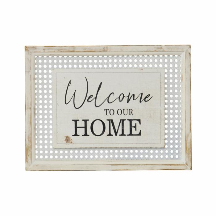 Hamptons Style ‘ Welcome To Our Home’ Wall Art  |  Quote Wall Plaques Homewares Quote Wall Plaques