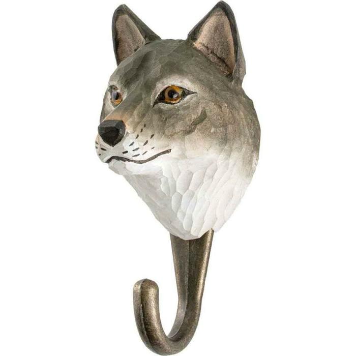 Hand Carved Hook – Grey Wolf  |  Accessories Accessories Accessories