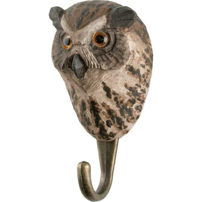 Hand Carved Hook – Owl  |  Hooks Accessories Accessories