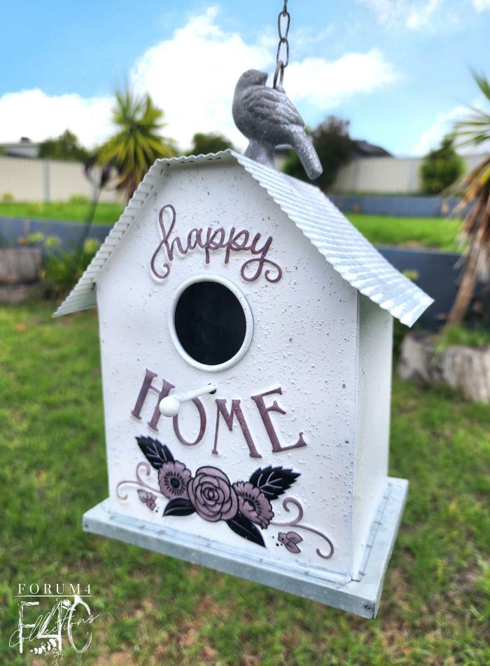 Happy Home Grey & White Hanging Bird House  |  Hanging Garden Accessories Hanging Garden Accessories Hanging Garden Accessories