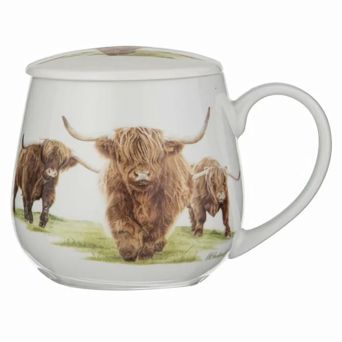 Highland Herd Cows Artist Mug With Infuser  |  Cow Lovers Cow Lovers Cow Lovers