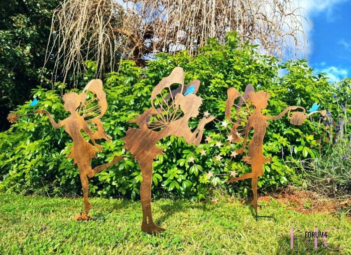 Large 3Pc Magical Bronze Fairy Stakes  |  Garden Stakes Fairy Garden Fairy Garden