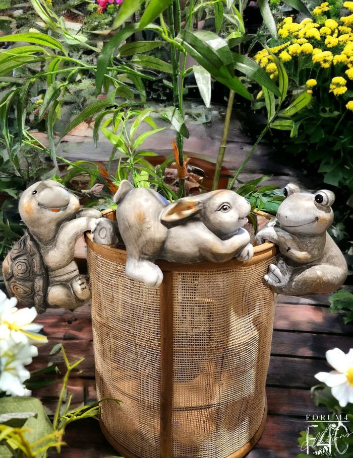 Large 3Pc Turtle Rabbit & Frog Pot Sitter Friends  |  Pot Accessories Outdoor Gardenwares Pot Accessories