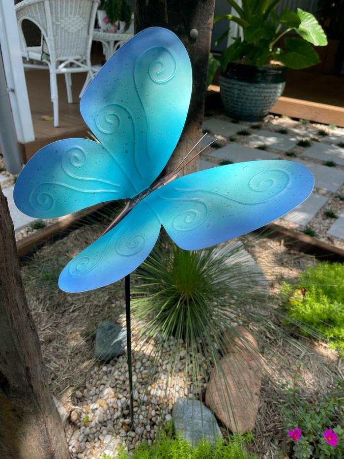 Large Blue Butterfly Garden Stake  |  Garden Accessories Garden Accessories Garden Accessories