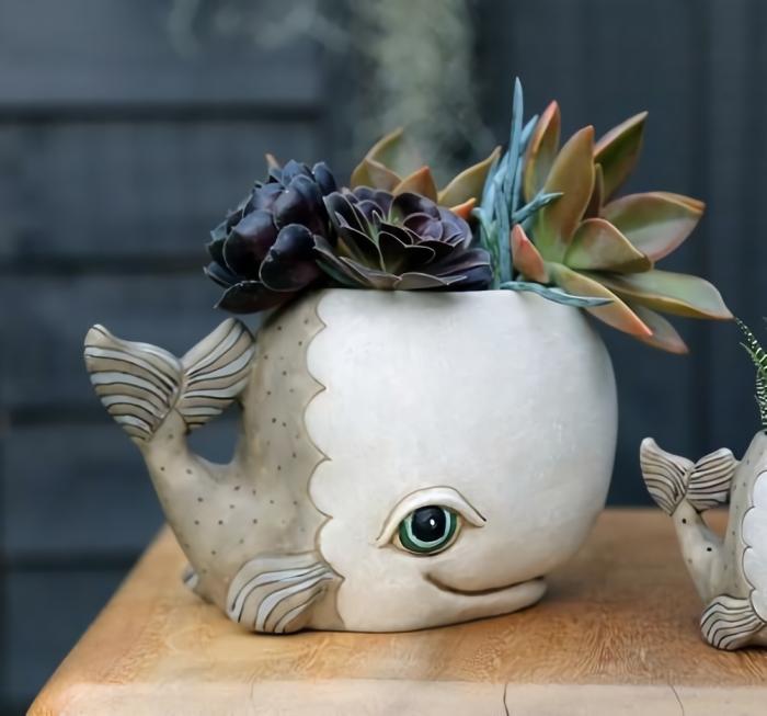 Large Grey Whale Planter  |  Planters & Vases Planters & Vases Planters & Vases